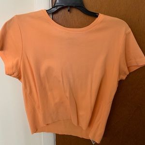 Bright Melon Cropped Summer T Shirt